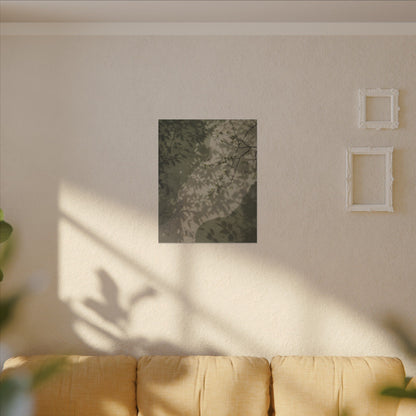 Neutral Shadow Play Canvas Art - Japanese Pattern Japandi