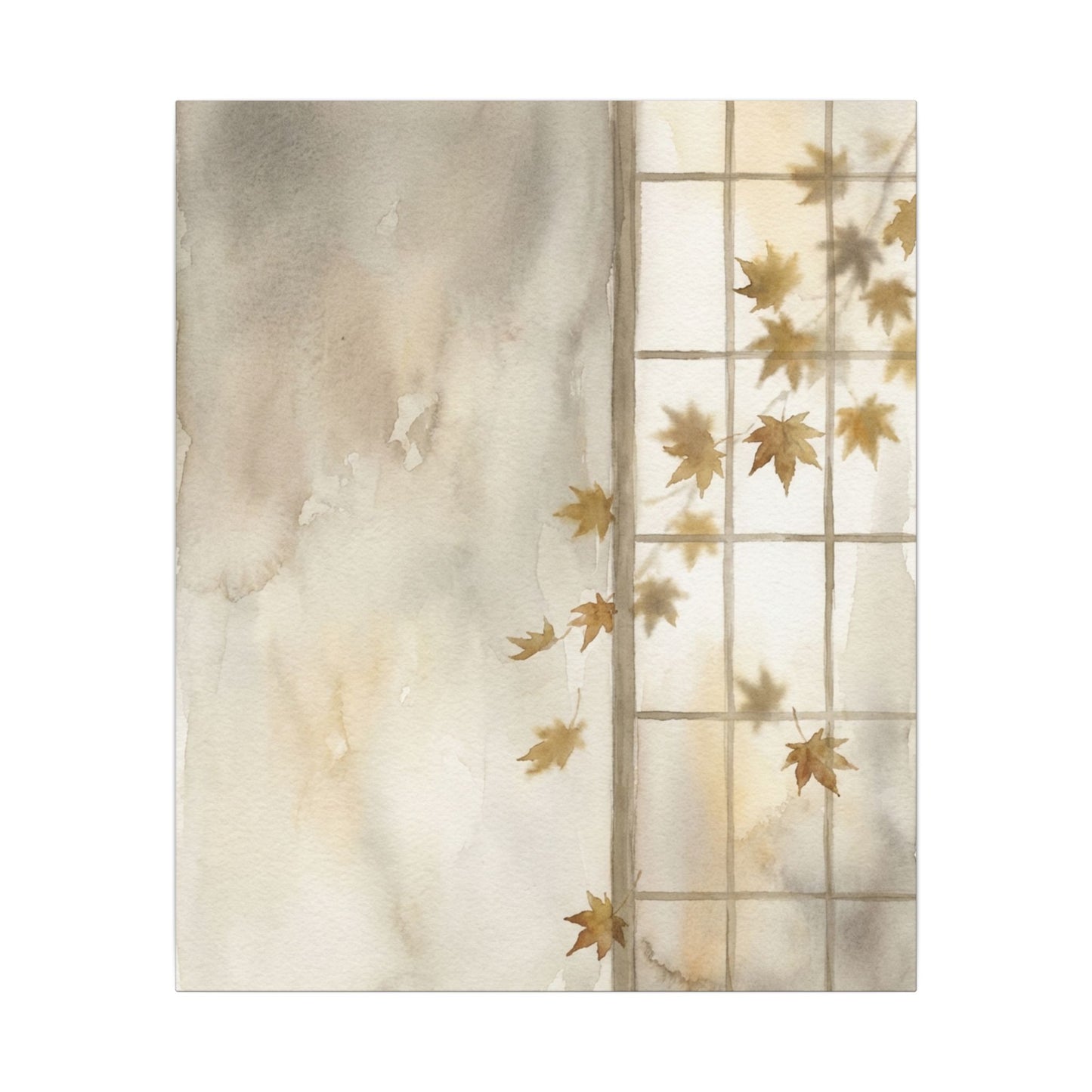 Warm Shoji Screen Canvas Art - Watercolor Japandi