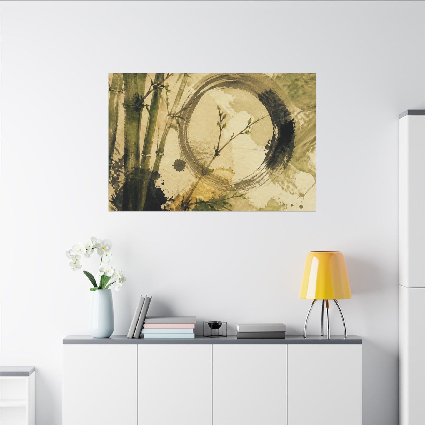 Ink Brushstroke Sumi E Canvas Art | Calm Zen Art