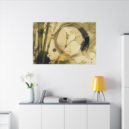 Ink Brushstroke Sumi E Canvas Art | Calm Zen Art