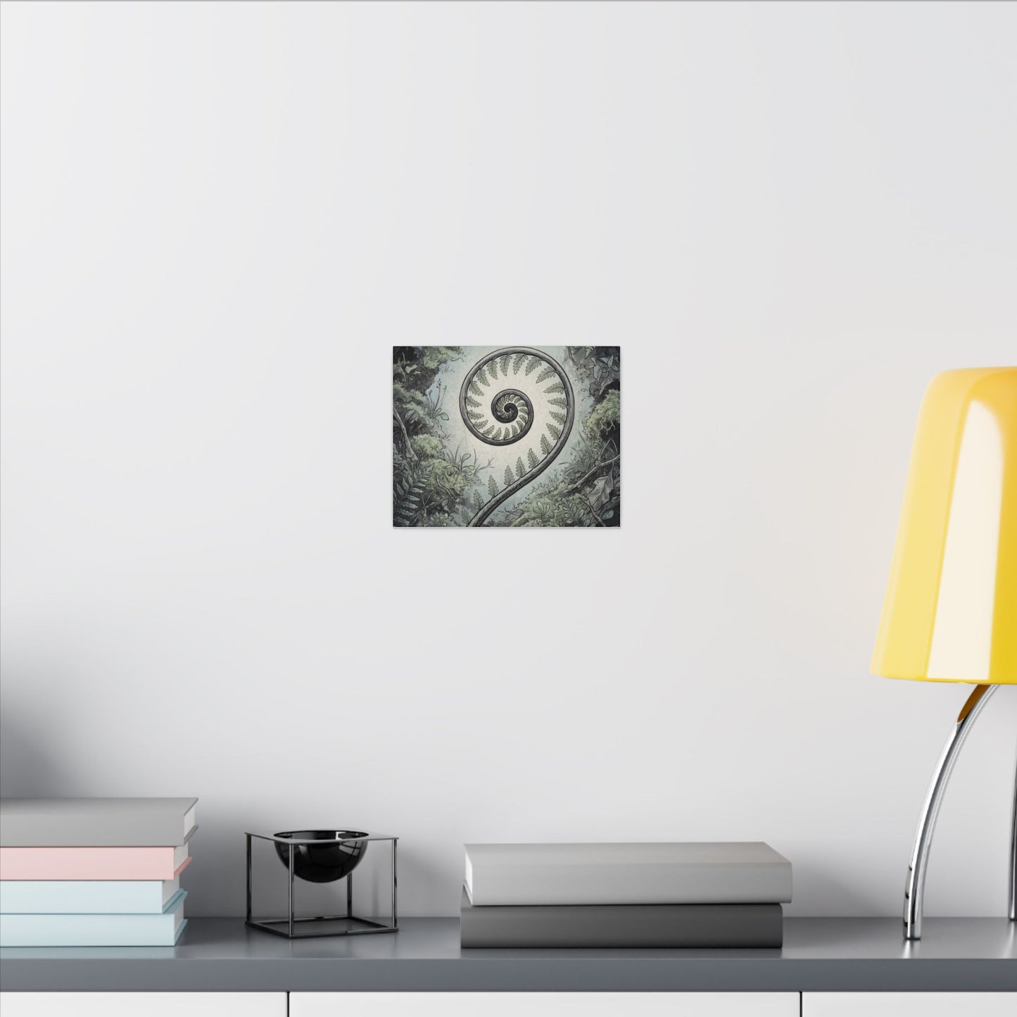Zen Fern Unfurling in Dawn | Ukiyo E Inspired Canvas Art