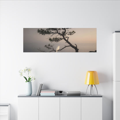 Dawn Pine Tree Canvas Art - Dark Japandi Datsuzoku