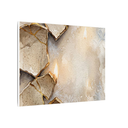 Broken Pottery Winter Canvas Art | Japandi Warm Design