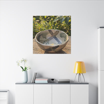 Earthy Ceramic Bowl Canvas Art - Japanese Pattern Japandi
