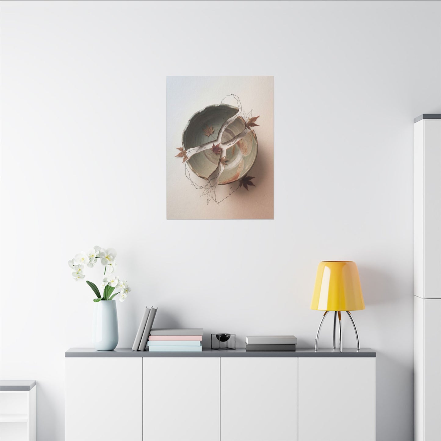 Dawn Ceramic Bowl Canvas Art - Japandi Fukinsei