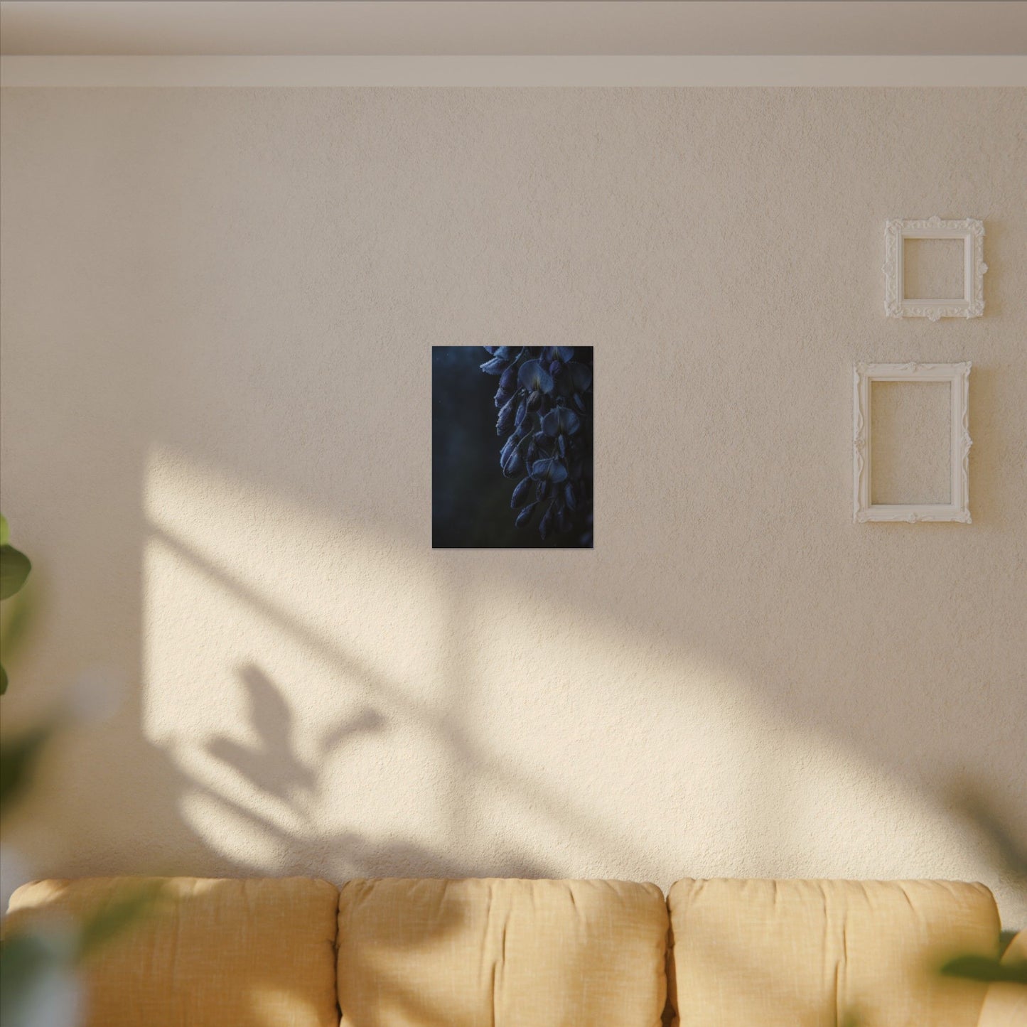 Winter Wisteria Shadow Zen Canvas Art | Atmospheric Decor