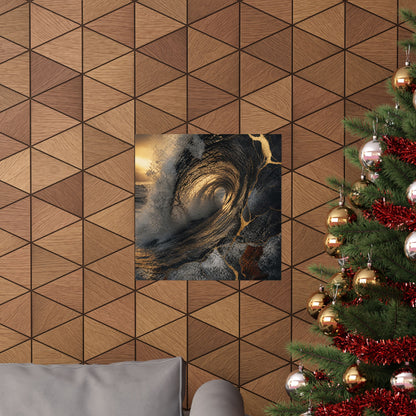 Healing Ocean Wave Wall Art Print - Gold Vein Kintsugi