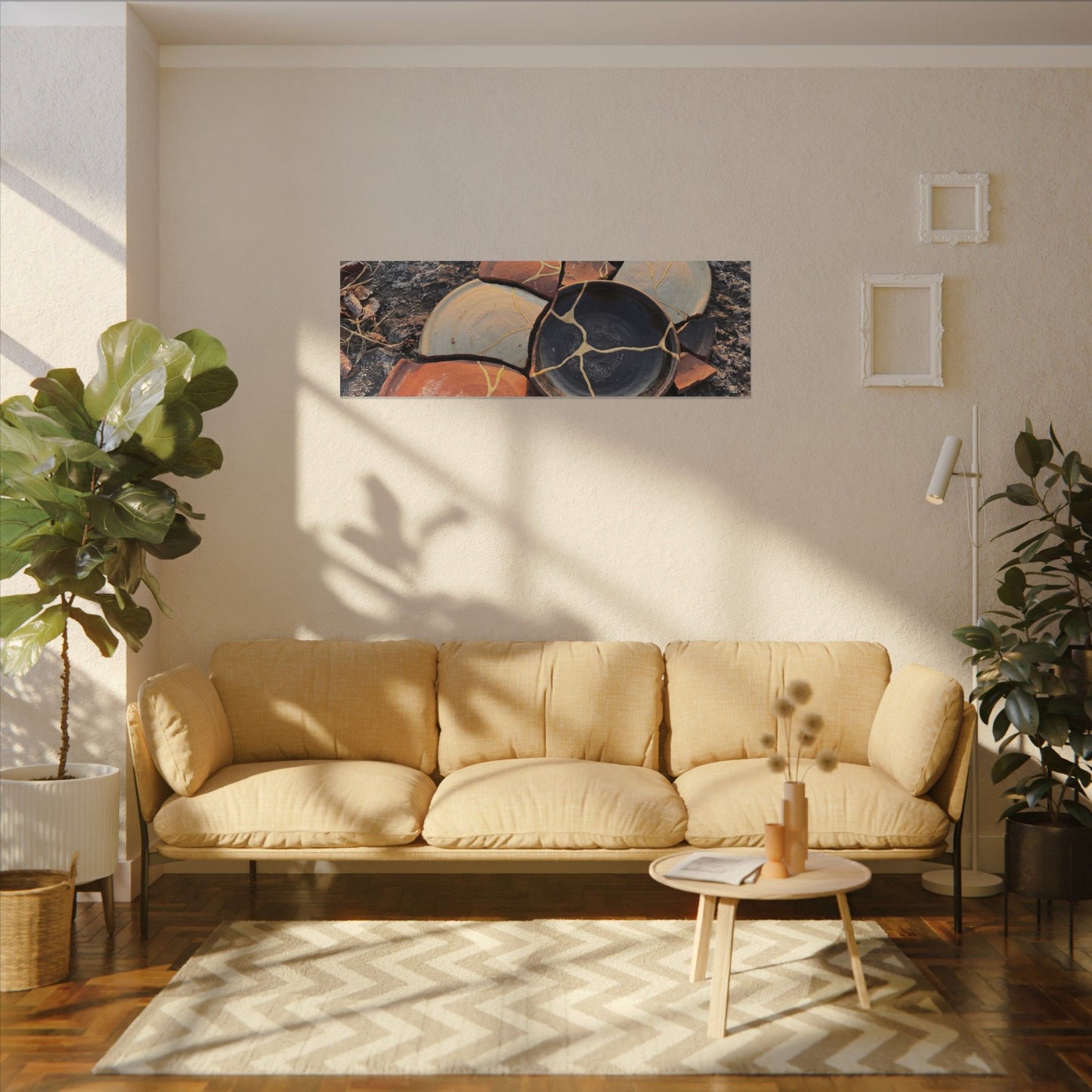 Winter Broken Pottery Gold Vein Canvas Art | Beautiful Decor