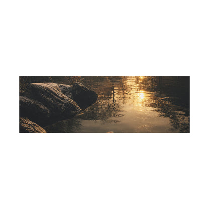 Winter Koi Pond Shadow Zen Canvas Art | Bold Decor
