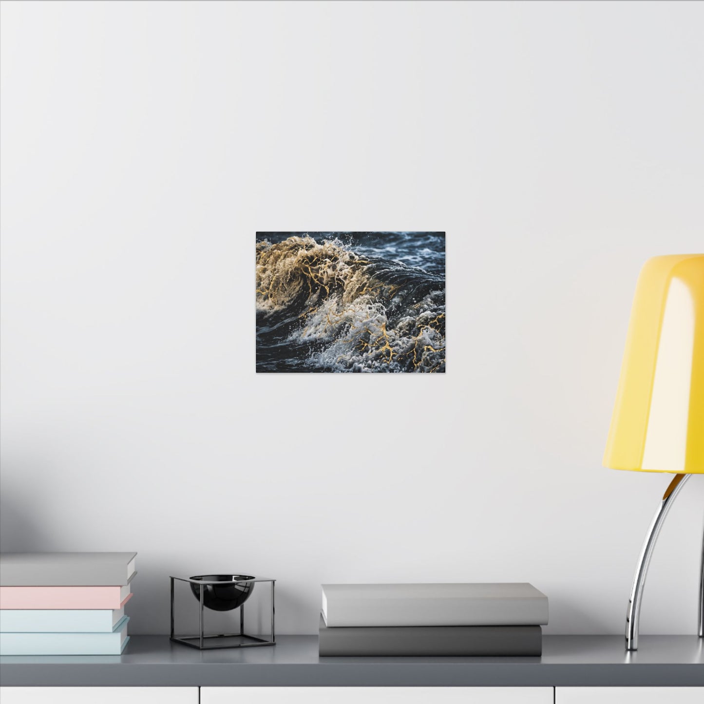 Ocean Wave Winter Canvas Art | Kintsugi Artful Design