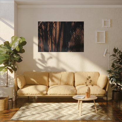 Golden Hour Shadow Play Canvas Art - Dark Japandi Fukinsei