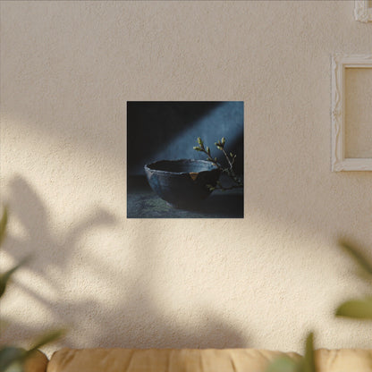 Sophisticated Ceramic Bowl Canvas Art - Shadow Zen Dark Japandi