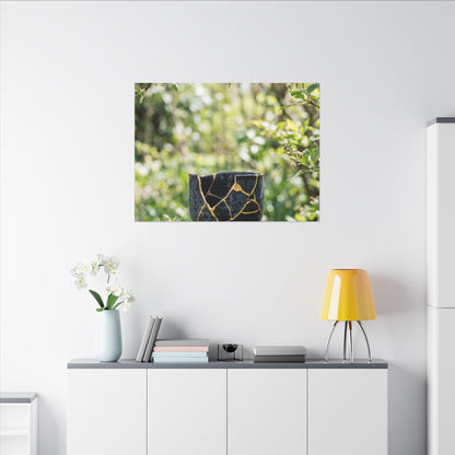 Kintsugi Broken Pottery in Dappled | Broken Beauty Canvas Art