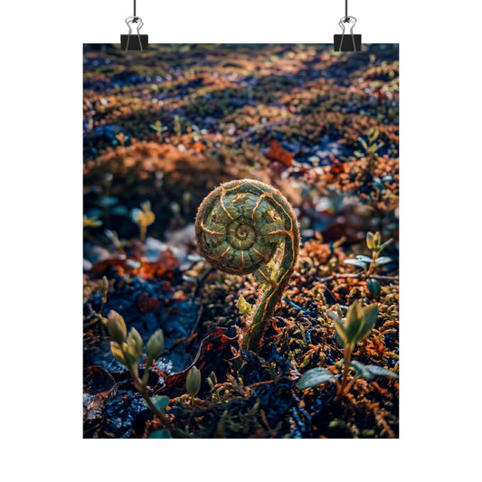 Dappled Fern Unfurling Wall Art Print - Kintsugi Seijaku