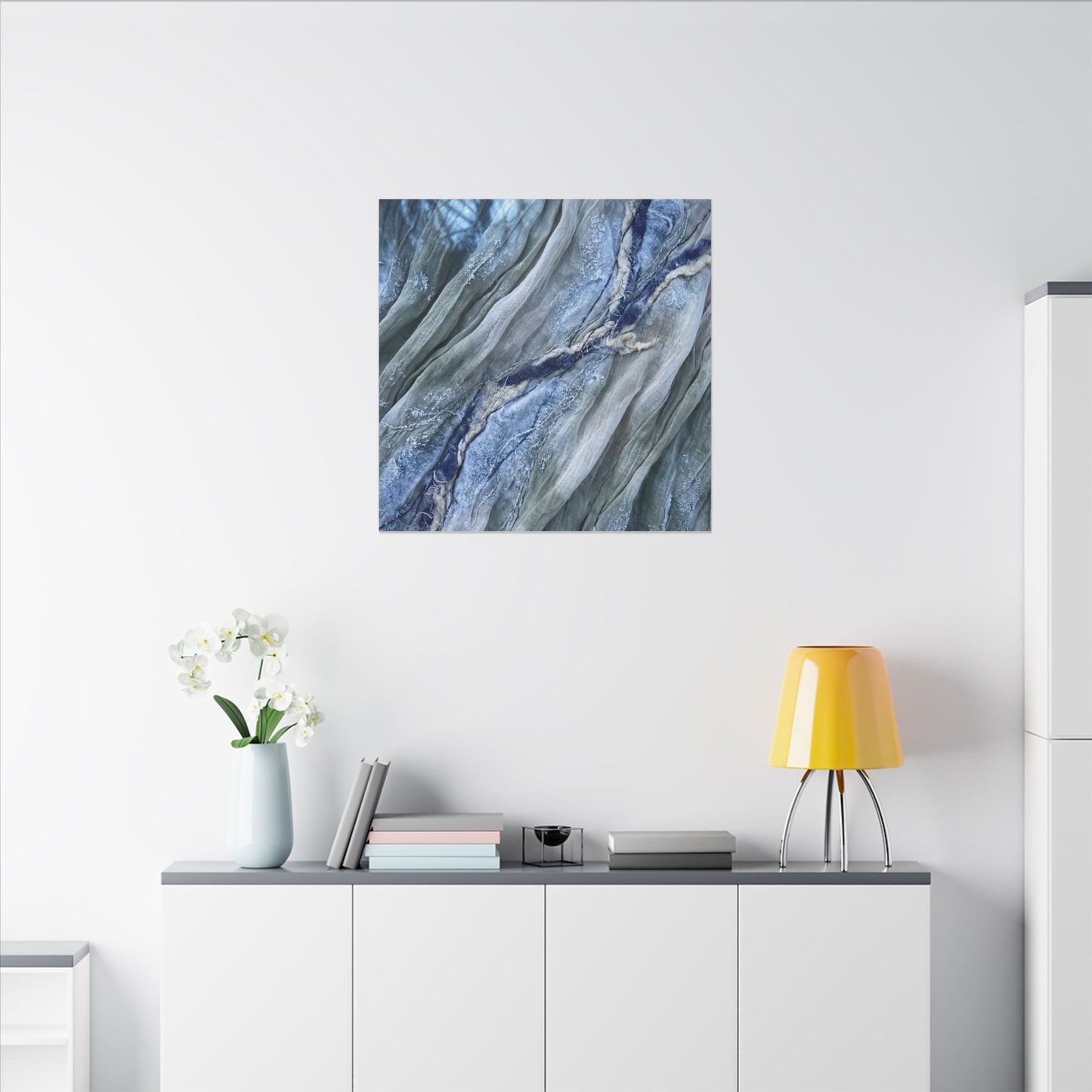 Moonlight Silk Drape Canvas Art - Japandi Mono No Aware