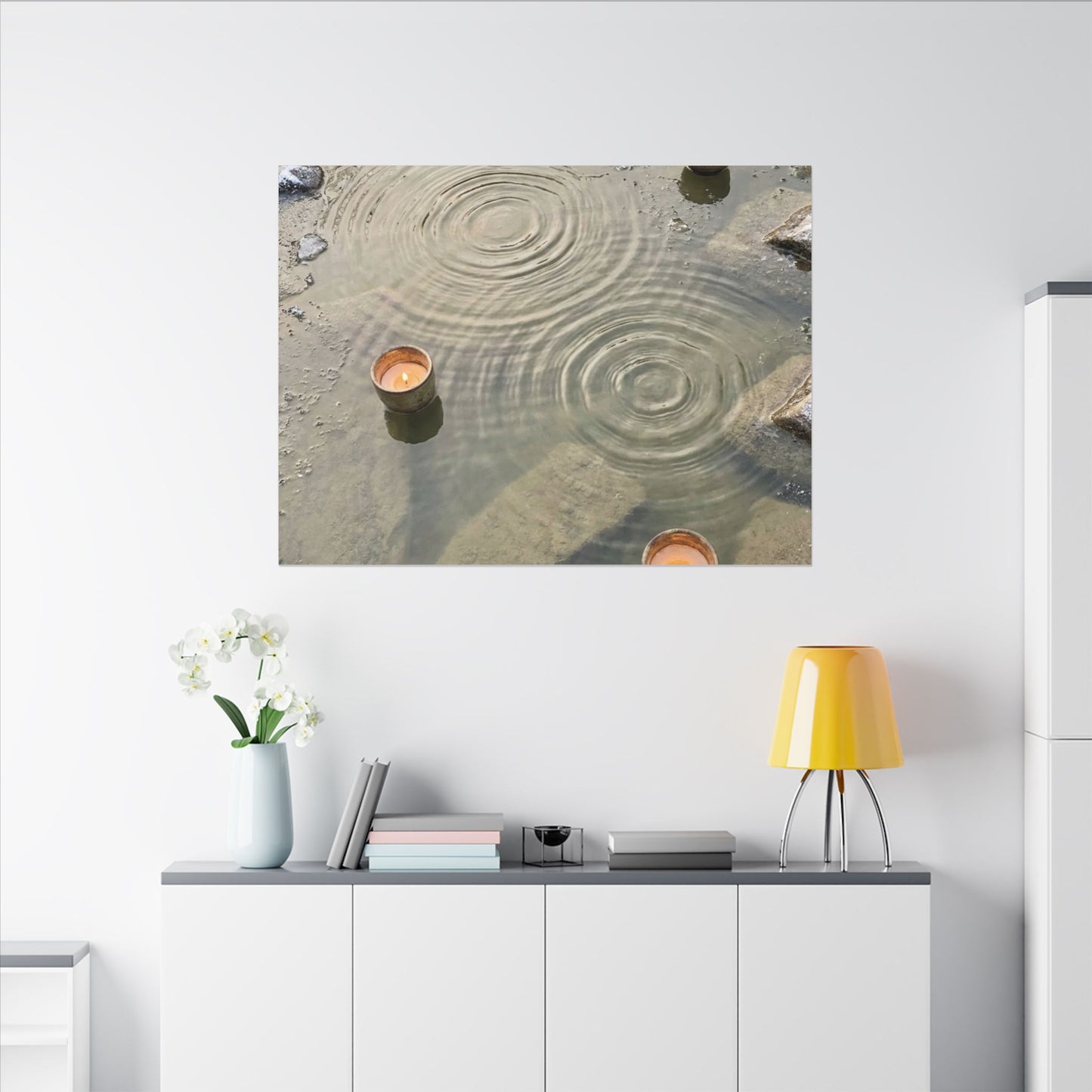 Water Ripple Canvas Art | Winter Japandi Japanese Pattern Art