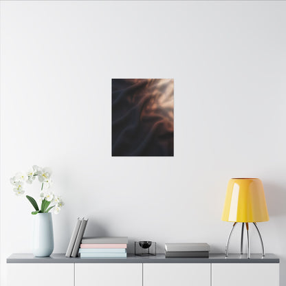 Dark Japandi Silk Drape in Dawn | Shadow Zen Canvas Art