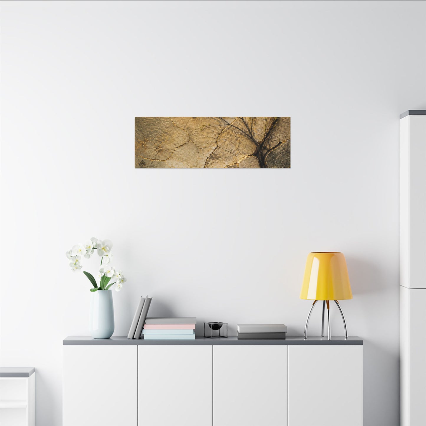 Cracked Earth Spring Canvas Art | Japandi Warm Design