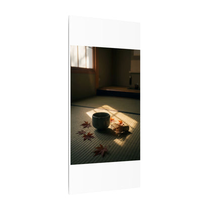 Dark Japandi Tea Ceremony in Golden Hour | Moody Minimal Canvas Art