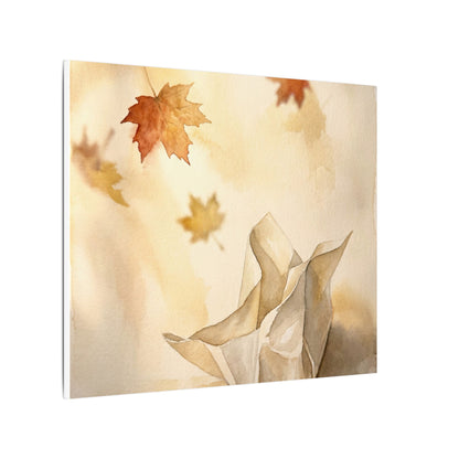 Japandi Paper Fold in Golden Hour | Watercolor Canvas Art