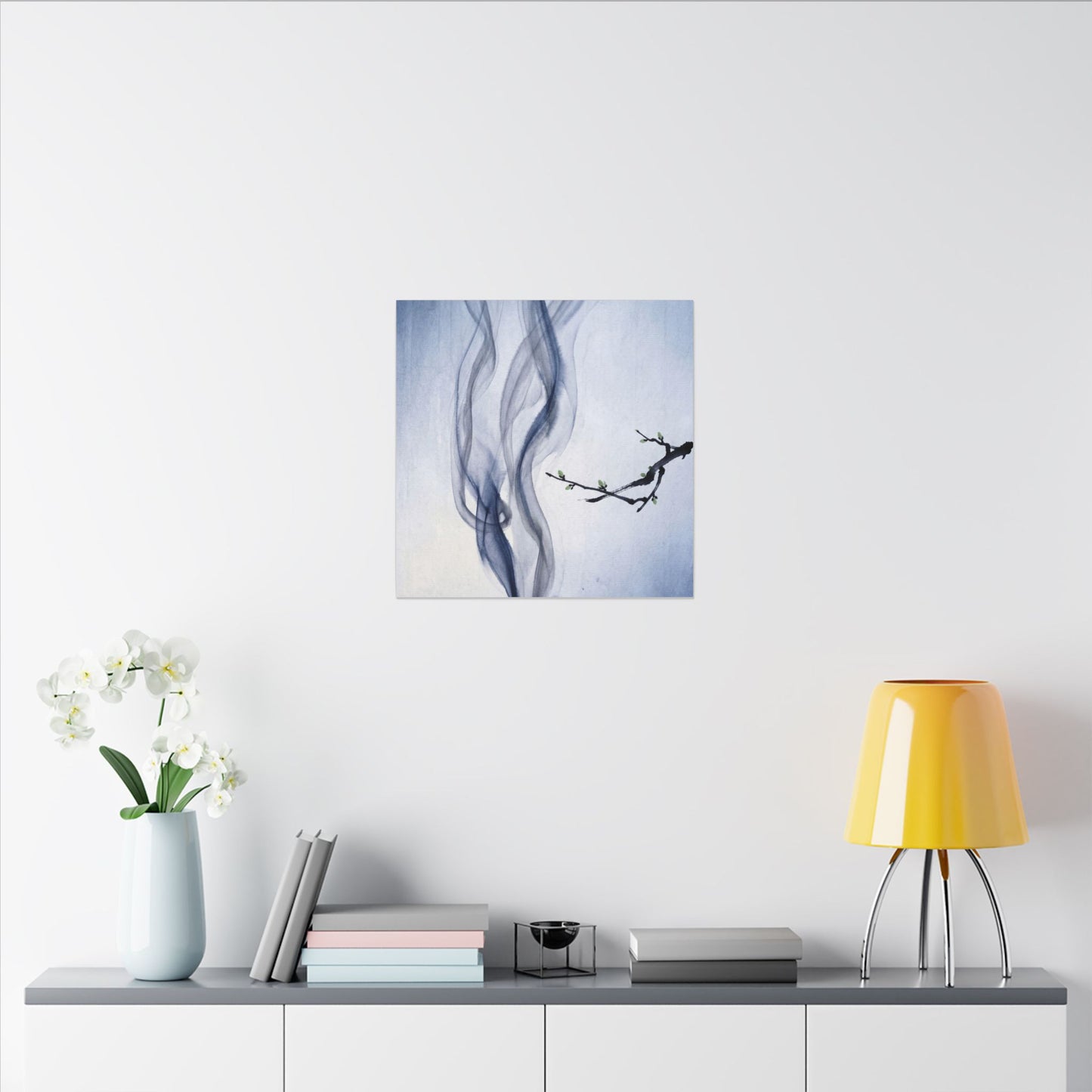 Incense Smoke Spring Canvas Art | Zen Tranquil Design