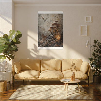 Wild Mushrooms Texture Canvas Art | Elegant Japandi Art