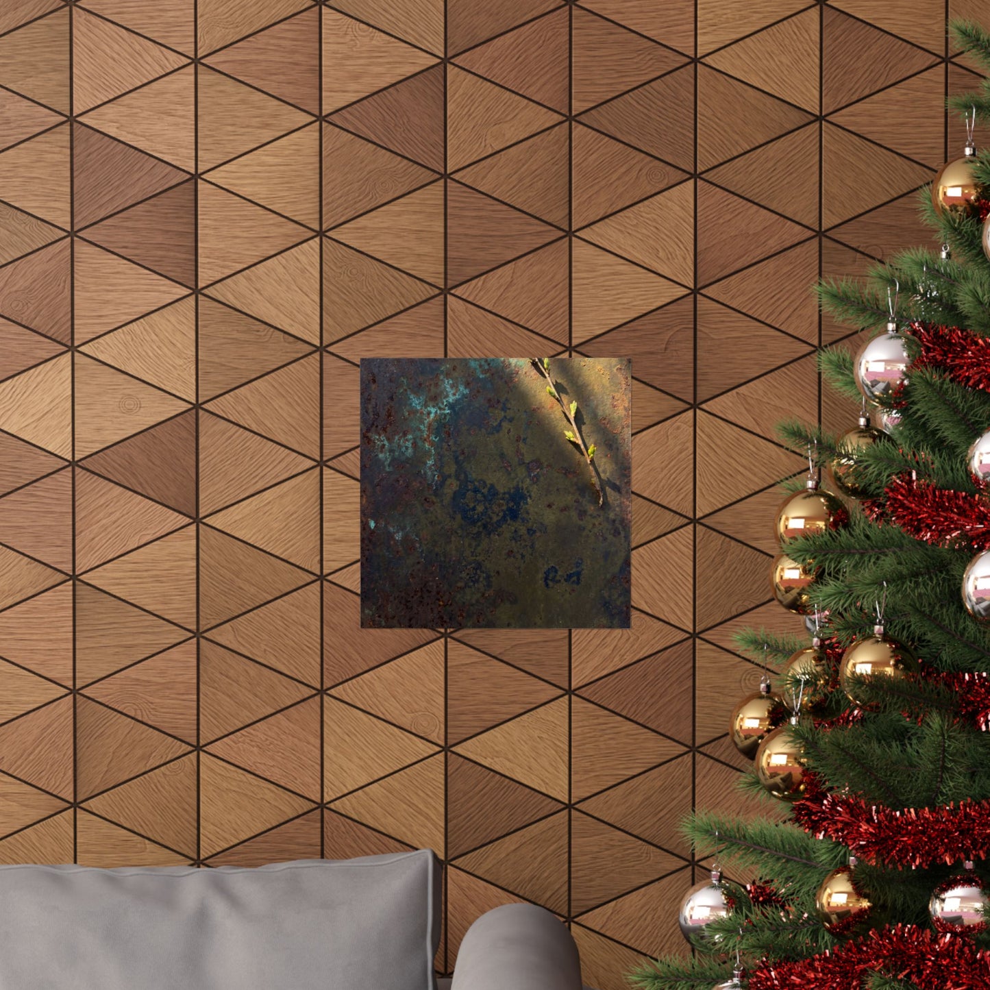 Rust Patina Spring Wall Art Print | Dark Japandi Luxurious Design