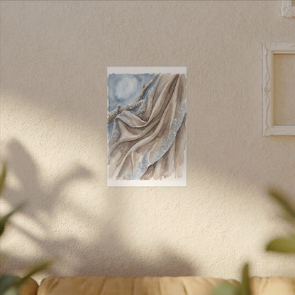 Silk Drape Winter Canvas Art | Japandi Cozy Design