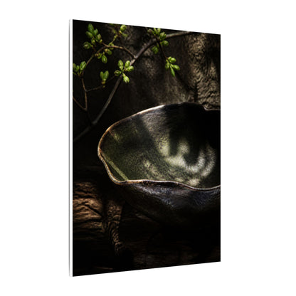 Sophisticated Ceramic Bowl Canvas Art - Dark Texture Dark Japandi
