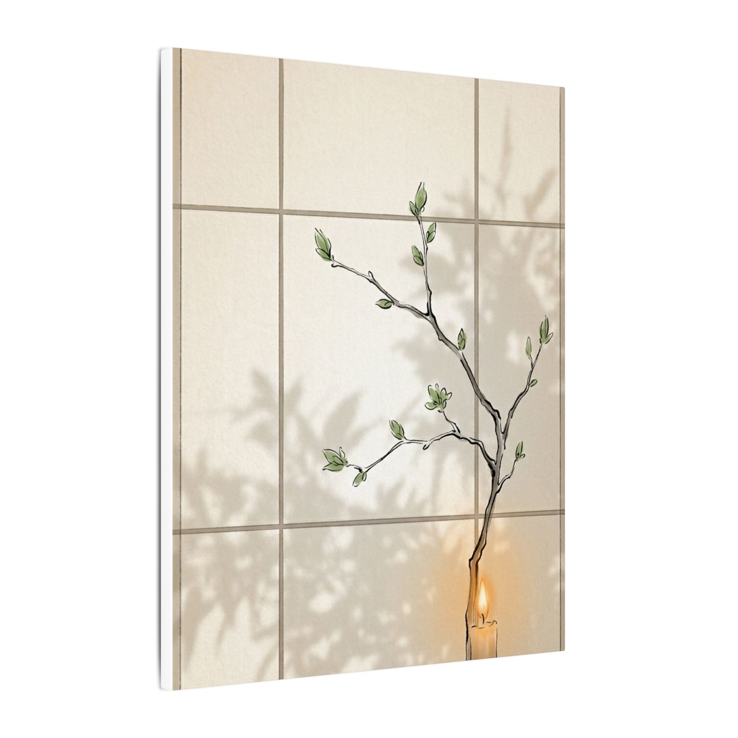Shoji Screen Spring Canvas Art | Japandi Cozy Design