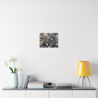 Koi Pond Canvas Art | Winter Japandi Japanese Pattern Art