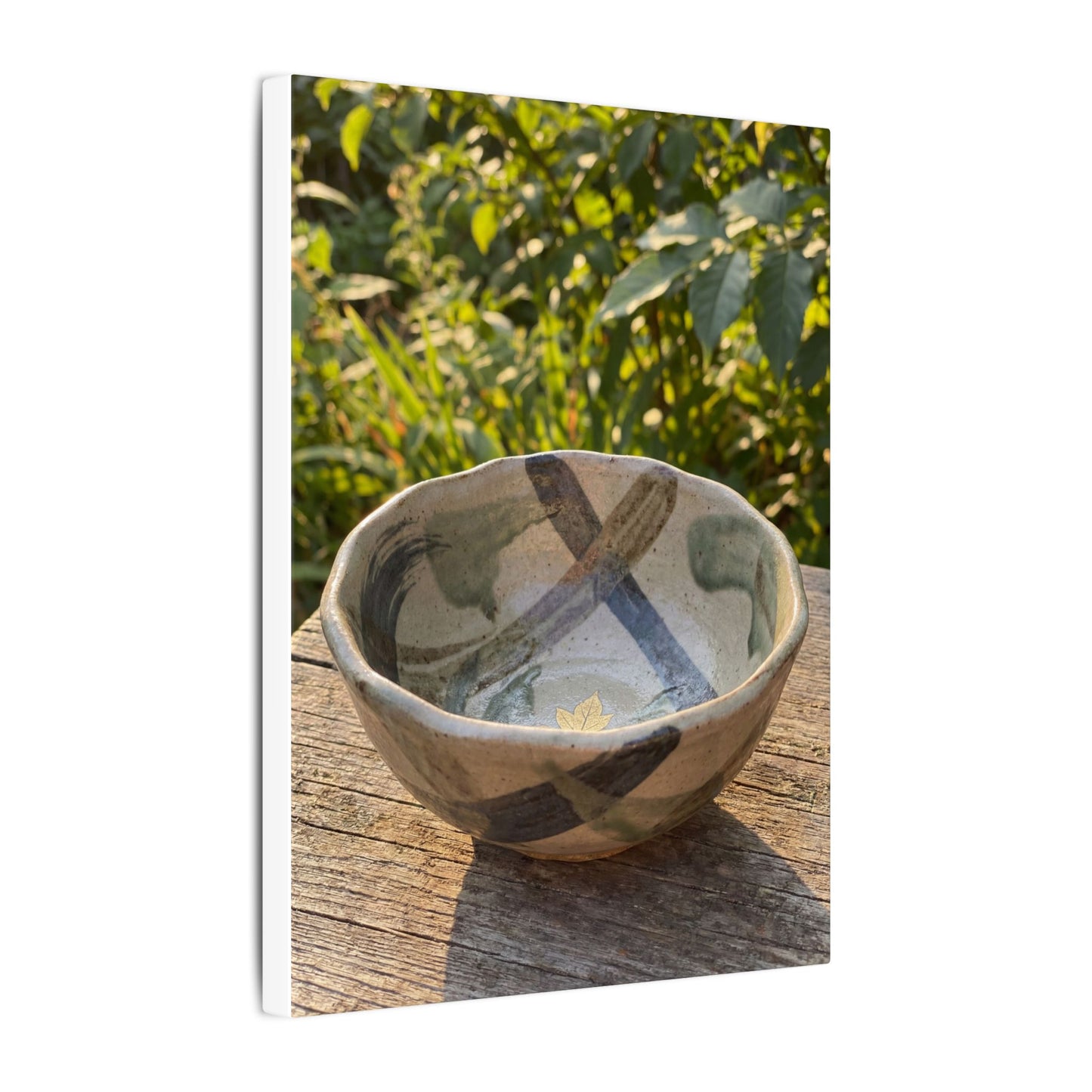 Earthy Ceramic Bowl Canvas Art - Japanese Pattern Japandi