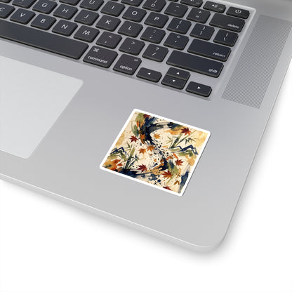 Ink Brushstroke Ukiyo E Inspired Sticker | Calm Zen Art