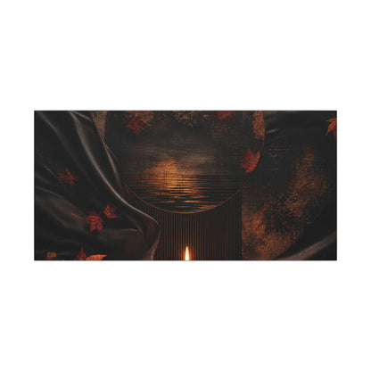 Silk Drape Autumn Canvas Art | Dark Japandi Moody Design