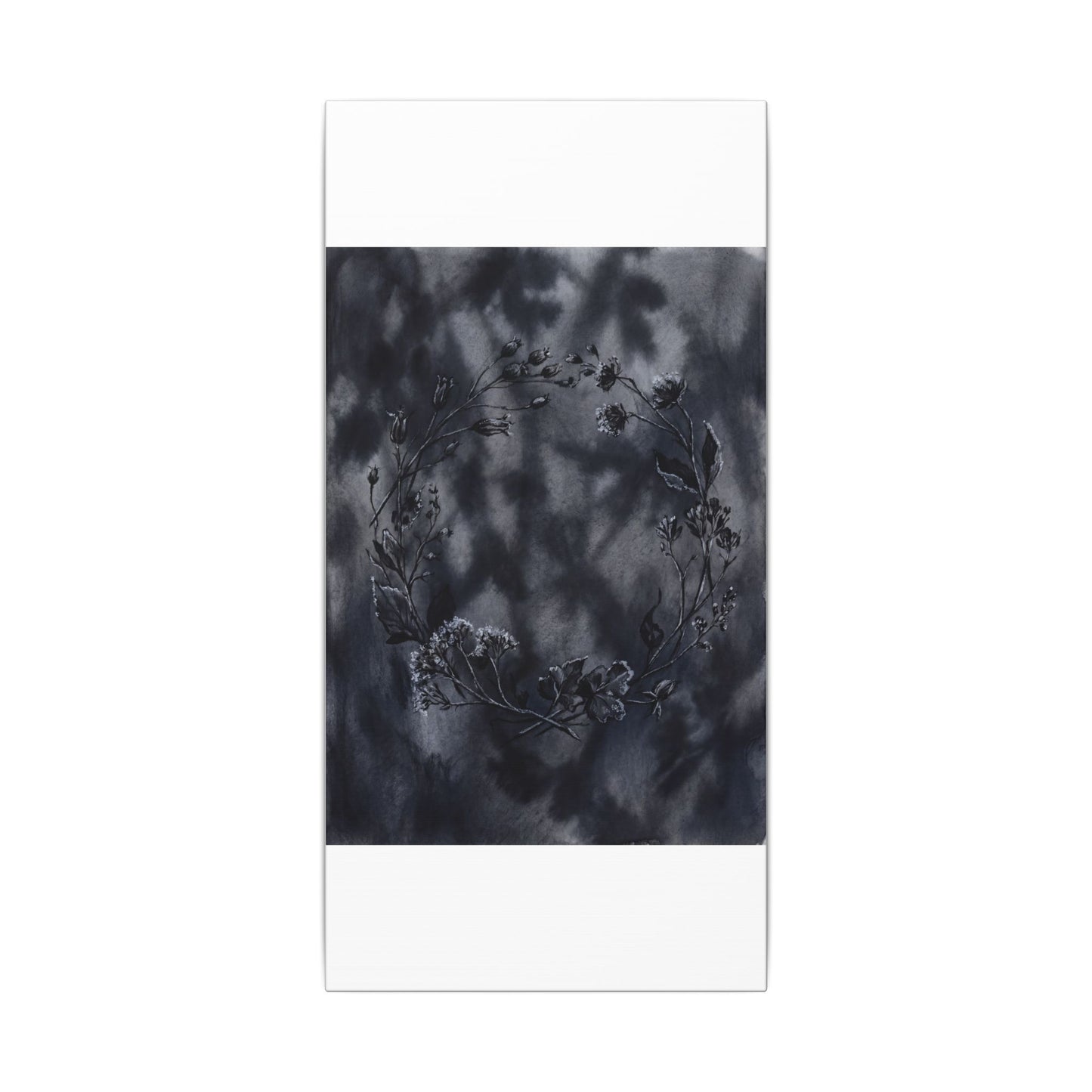 Dried Flowers Canvas Art | Winter Dark Japandi Shadow Zen Art