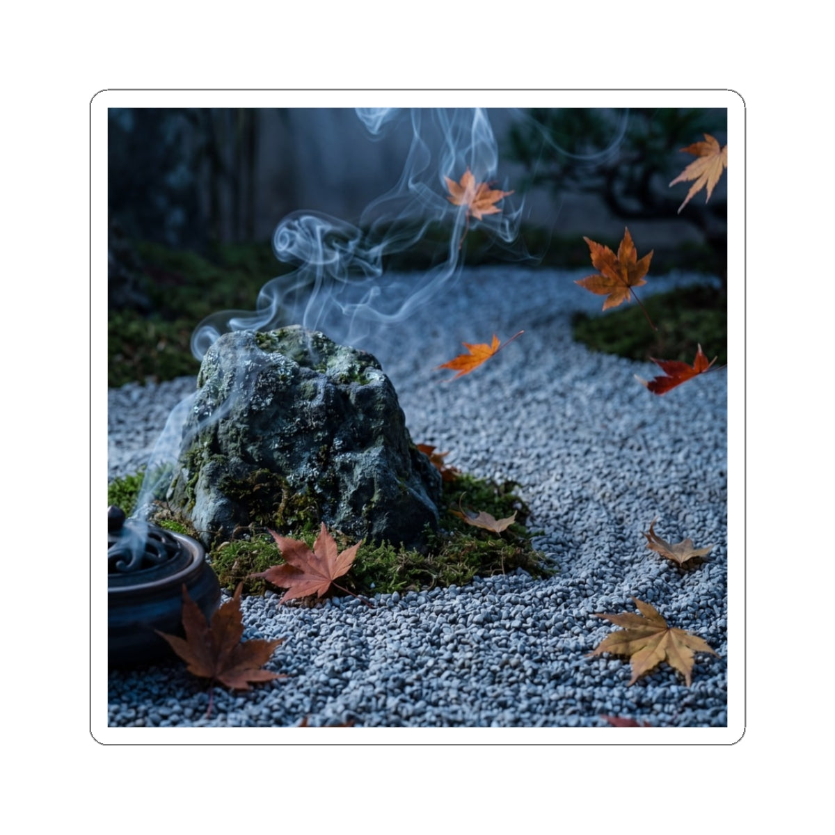 Moonlight Incense Smoke Sticker - Zen Fukinsei