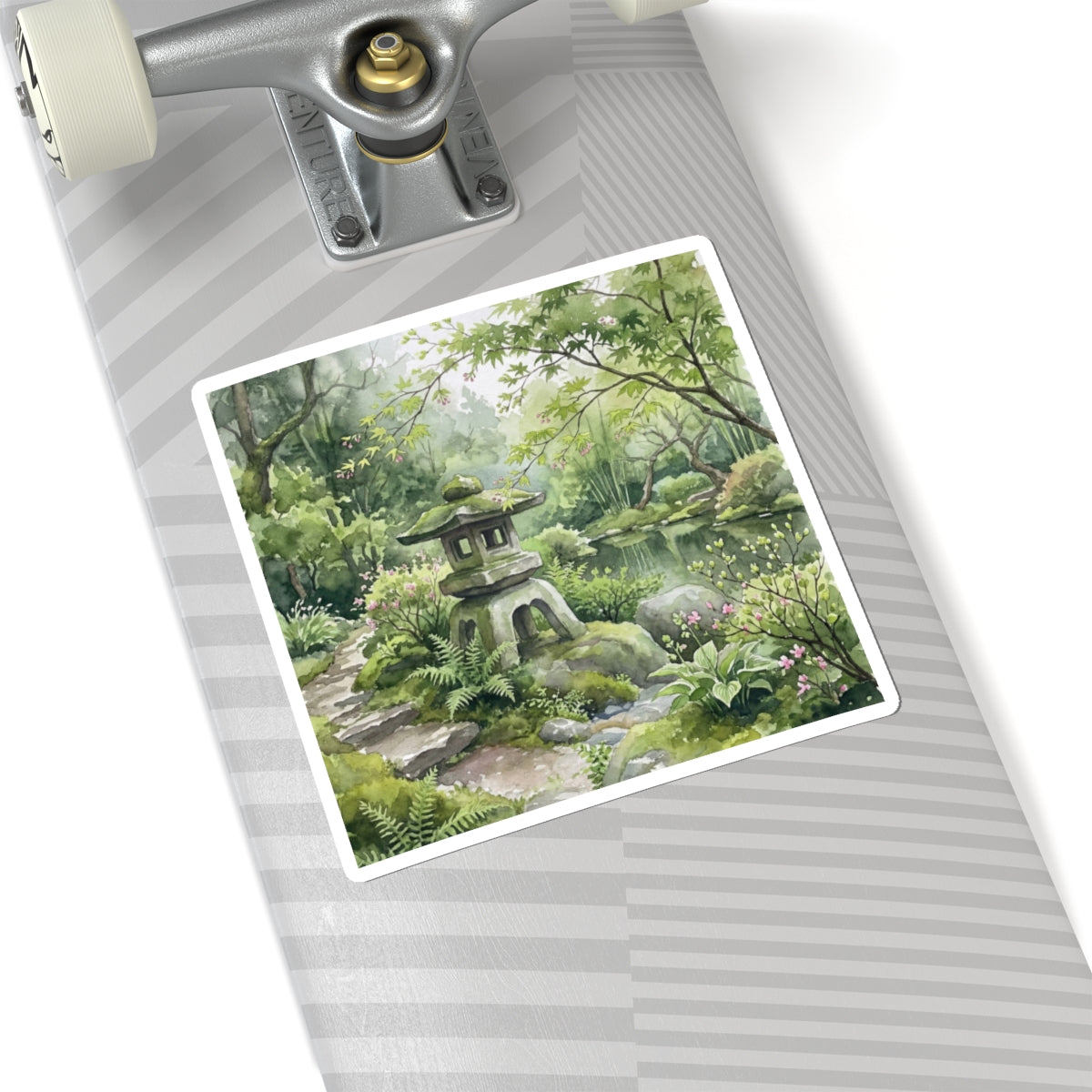 Seijaku Stone Lantern Sticker - Japandi Watercolor Art Print