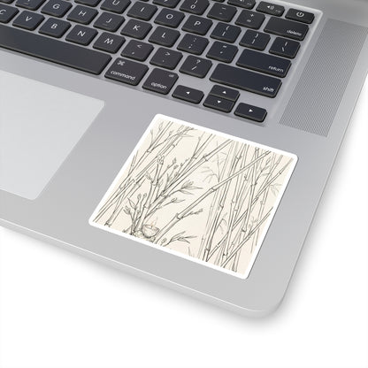 Japandi Bamboo Grove in Candlelight | Minimal Line Sticker