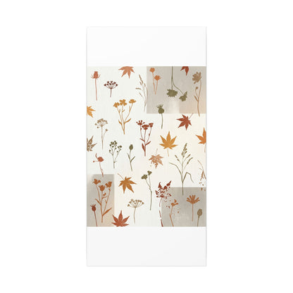 Autumn Dried Flowers Japanese Pattern Canvas Art | Elegant Decor