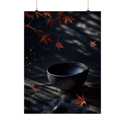 Datsuzoku Ceramic Bowl Wall Art Print - Dark Japandi Moody Minimal