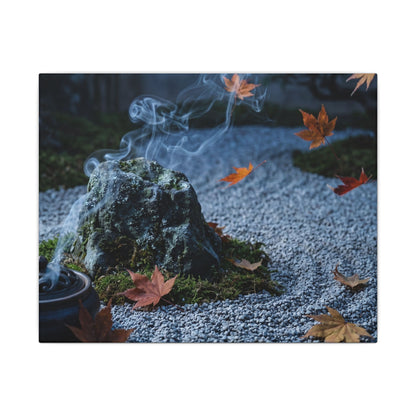 Autumn Incense Smoke Karesansui Canvas Art | Calm Decor
