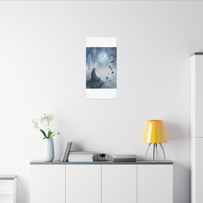 Zen Wisteria in Moonlight | Ukiyo E Inspired Canvas Art