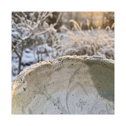 Ceramic Bowl Canvas Art | Winter Japandi Minimal Line Art