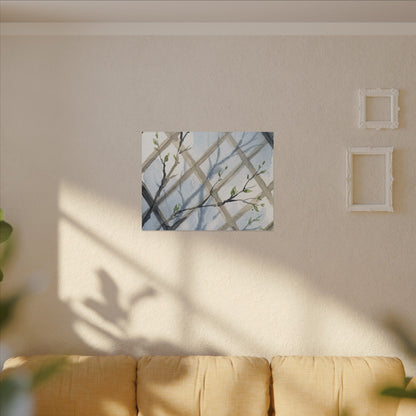 Shoji Screen Canvas Art | Spring Japandi Watercolor Art