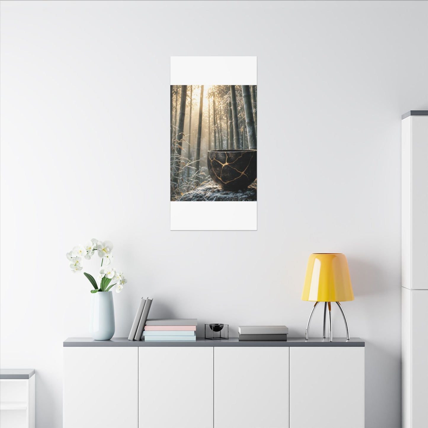 Fukinsei Bamboo Grove Canvas Art - Kintsugi Gold Repair