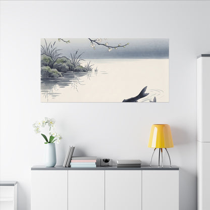 Ma Koi Pond Canvas Art - Zen Ukiyo E Inspired