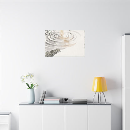 Water Ripple Sumi E Canvas Art | Tranquil Zen Art