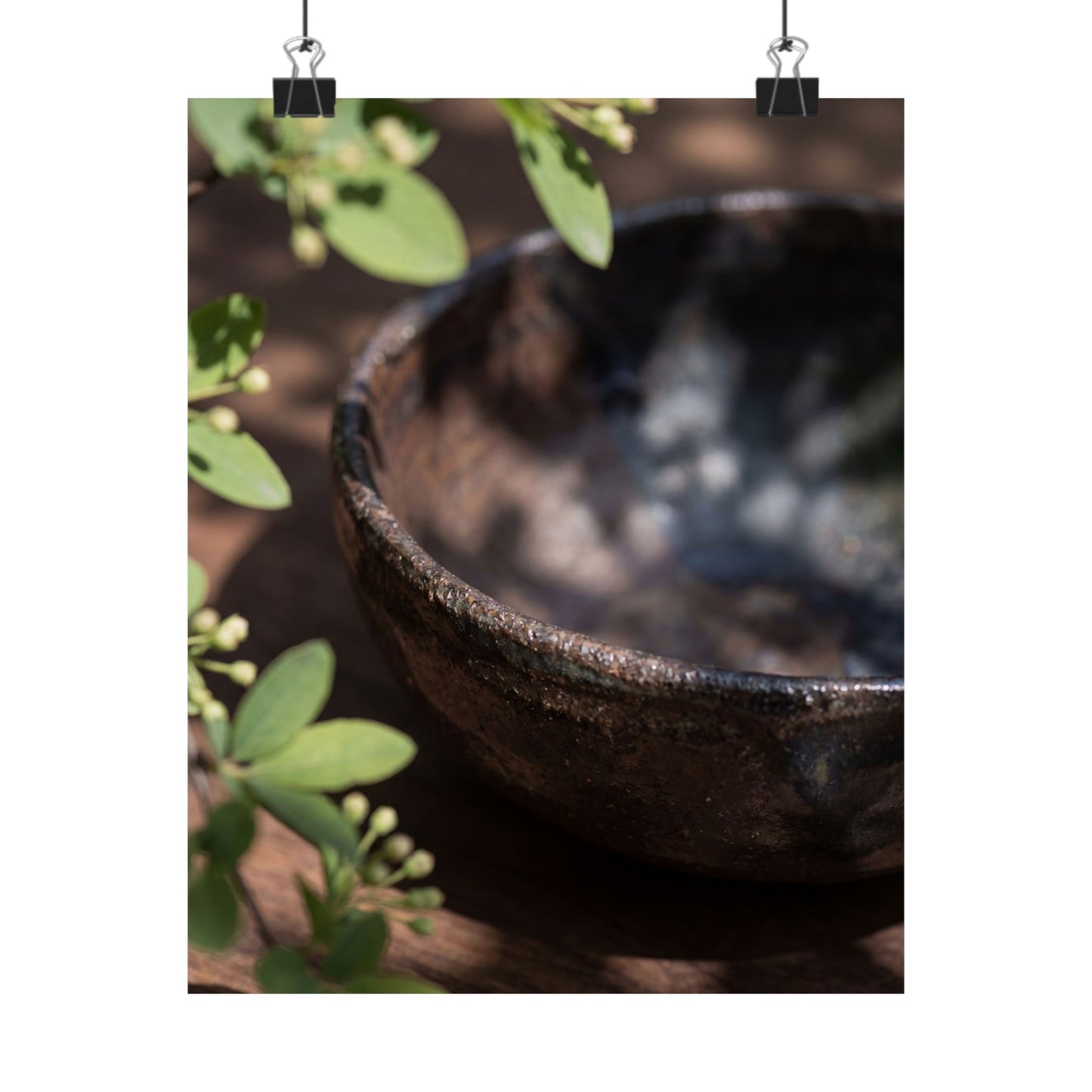 Ceramic Bowl Wall Art Print | Spring Dark Japandi Shadow Zen Art