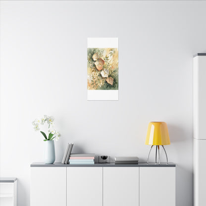 Japandi Broken Pottery in Golden Hour | Watercolor Canvas Art