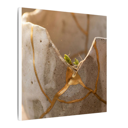 Golden Hour Broken Pottery Canvas Art - Japandi Kanso